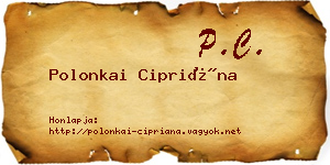 Polonkai Cipriána névjegykártya